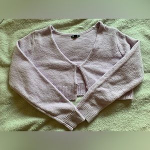 Fuzzy Lavender Crop Sweater | size XL